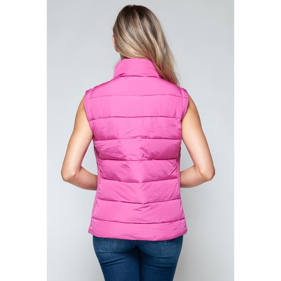 SNOBBISH Pink Zip Up Turtleneck Puffer Vest Full Zip Pockets NEW Fall Winter - Picture 5 of 7